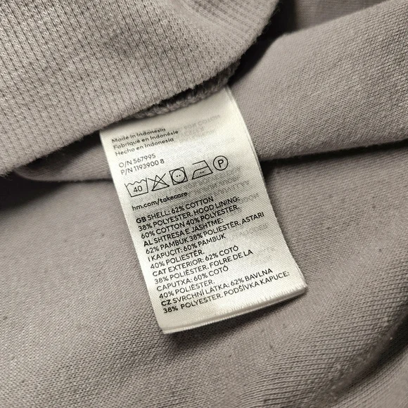 H&M Divided Light Gray Cropped Zip-through Hoodie - Picture 5 of 8